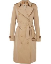 Burberry The Kensington Long Cotton-gabardine Trench Coat - Natural