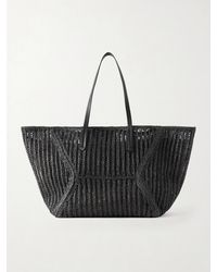 Brunello Cucinelli - Leather-Trimmed Woven Tote - Lyst