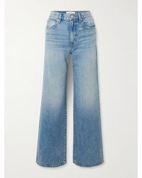 SLVRLAKE Denim - Grace Frayed Mid-Rise Wide-Leg Jeans - Lyst