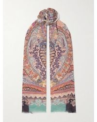 Etro - Paisley-Print Wool, Cashmere And Silk-Blend Scarf - Lyst