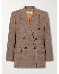 Chloé - Double-Breasted Checked Wool Blazer - Lyst