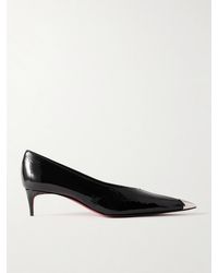 Christian Louboutin - Katissima 45 Embellished Patent-Leather Point-Toe Pumps - Lyst