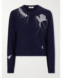 Erdem - Embroidered Wool-Blend Cardigan - Lyst