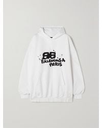 Balenciaga - Sweat À Capuche Oversize En Jersey De Coton Mélangé Imprimé - Lyst