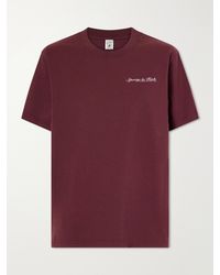 Sporty & Rich - Syracuse Logo-Print Cotton-Jersey T-Shirt - Lyst