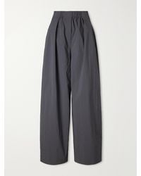 St. Agni - Pleated Cotton-Blend Mid-Rise Wide-Leg Pants - Lyst