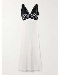 DIOTIMA - Pavona Two-Tone Crocheted Cotton-Trimmed Twill Maxi Dress - Lyst