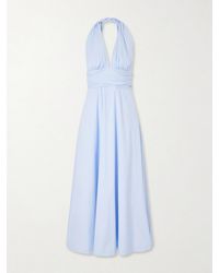 BERNADETTE - Marilyn Organic Cotton-Blend Poplin Halterneck Maxi Dress - Lyst