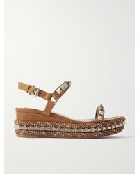 Christian Louboutin - Pyraclou 60 Plateausandalen Aus Leder Mit Nieten - Lyst