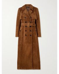 Tom Ford - Mantel Aus Veloursleder Mit Gürtel - Lyst