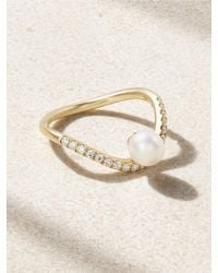 Mizuki - 14-Karat, Diamond And Pearl Ring - Lyst