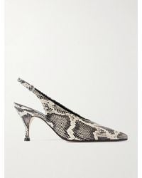 Aeyde - Carla Slingback-Pumps Aus Leder Mit Schlangeneffekt - Lyst