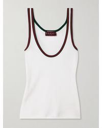 Gucci - Web Detail Cotton Tank Top - Lyst