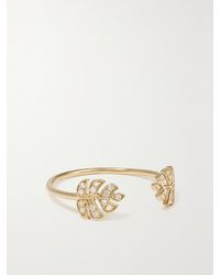 Sydney Evan - Tiny Monstera Leaf 14-Karat Diamond Ring - Lyst