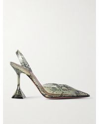 AMINA MUADDI - Holli Snake-Effect Pvc Slingback Pumps - Lyst