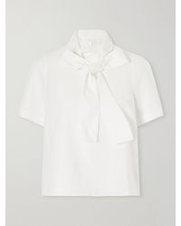 ShuShu/Tong - Bow-Detailed Linen Blouse - Lyst