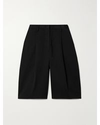 Matteau - Pleated Organic Cotton-Blend Twill Shorts - Lyst