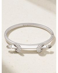 ANANYA - Bracelet Jonc En Or Blanc 18 Carats (750/1000) Diamants Et Quartz Chakra Icon - Lyst