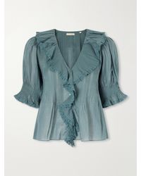 Doen - Henri Lace-Trimmed Organic Cotton Blouse - Lyst