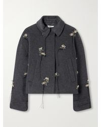 Jonathan Simkhai - Katya Bead-Embellished Embriodered Wool-Blend Felt Jacket - Lyst