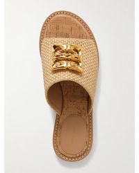Givenchy - 4G Liquid Logo-Embellished Raffia Slides - Lyst