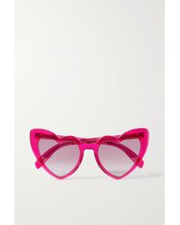 Saint Laurent Loulou Sonnenbrille Mit Herzförmigem Rahmen Aus Azetat - Pink