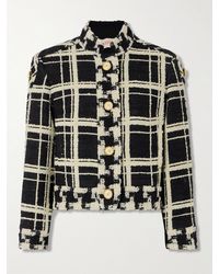 Valentino Garavani - Verkürzte Jacke Aus Kariertem Tweed Aus Einer Wollmischung - Lyst