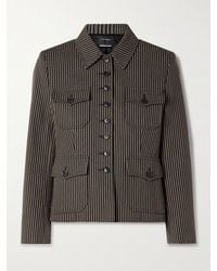 Nili Lotan - Veste En Serge De Coton À Rayures Jamison - Lyst