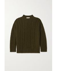 &Daughter + Net Sustain Ina Cable-knit Wool Jumper - Green