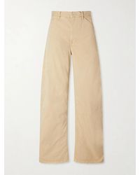 Nili Lotan - Tribeca Brushed Cotton-Blend Twill Barrel-Leg Pants - Lyst