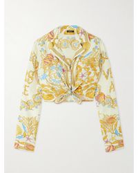 Versace - Chemisier En Serge De Soie Imprimée À Liens - Lyst