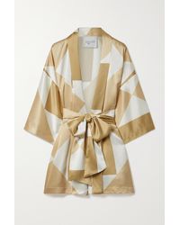 Envelope Kusi Belted Printed Silk Kimono - Multicolour