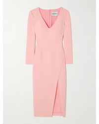 Roland Mouret - Stretch-Crepe Midi Dress - Lyst