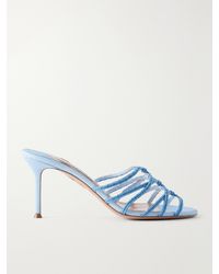 Aquazzura - Rope 75 Raffia-Trimmed Cord Mules - Lyst