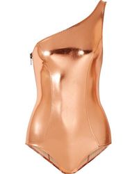 Lisa Marie Fernandez Arden One-shoulder Metallic Stretch-pvc Swimsuit