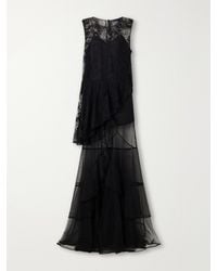 Sharon Wauchob - Dana Ruffled Tiered Cotton-Blend Lace And Tulle Gown - Lyst