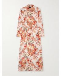 Etro - Belted Striped Printed Cotton And Silk-Blend Poplin Midi Shirt Dress - Lyst