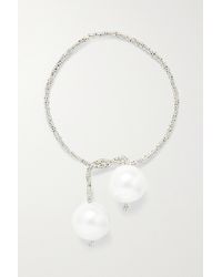PEARL OCTOPUSS.Y - Silver Snake Convertible Silver-plated, Crystal And Faux Pearl Necklace - Lyst