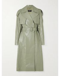 Mackage - Carmela Double-Breasted Belted Leather Trench Coat - Lyst