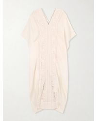 Miguelina - Brea Floral-Embroidered Linen Coverup - Lyst