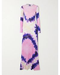 Rabanne - Open-Back Tie-Dyed Stretch-Crepe Maxi Dress - Lyst
