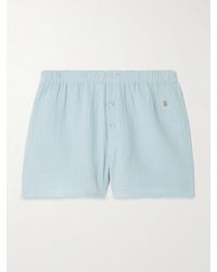 ÉTERNE - Jude Embellished Crinkled Cotton-Gauze Shorts - Lyst