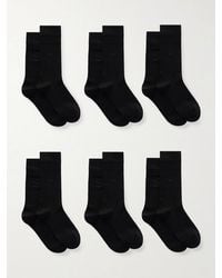 CDLP - Set Of Six Intarsia Ribbed Organic Cotton-Blend Socks - Lyst