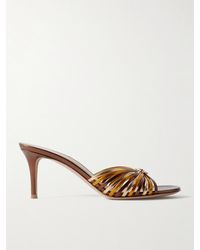 Gianvito Rossi - Vyna Mules Aus Metallic-Leder - Lyst