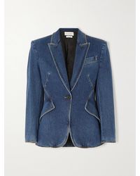 McQueen - Blazer Aus Denim - Lyst