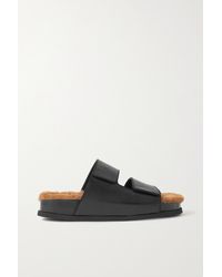 neous dombai shearling lined leather slides