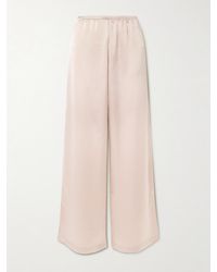 Leset - Barb Hose Mit Weitem Bein Aus Vorgewaschenem Satin - Lyst