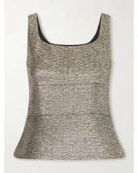 LIBEROWE - Peplum Textured Metallic Jacquard Bustier Top - Lyst