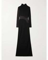 Alaïa - Silk Mesh-Trimmed Crepe Gown - Lyst