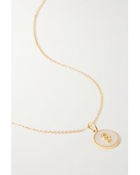 STONE AND STRAND - Moonlight Pavé Initial 10-karat Gold, Mother-of-pearl And Diamond Necklace - Lyst
